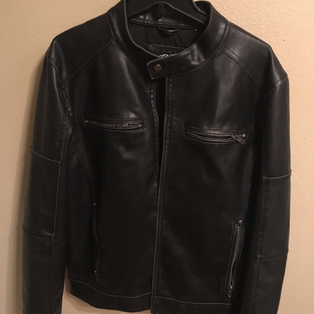 Black Rivet Pleather Motorcycle Jacket
